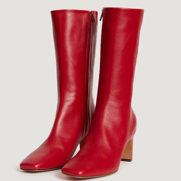 Rouje Elsa Cuir Rouge Red Leather Ankle Boots EU 40 NWT RARE SOLD OUT - Picture 2 of 10